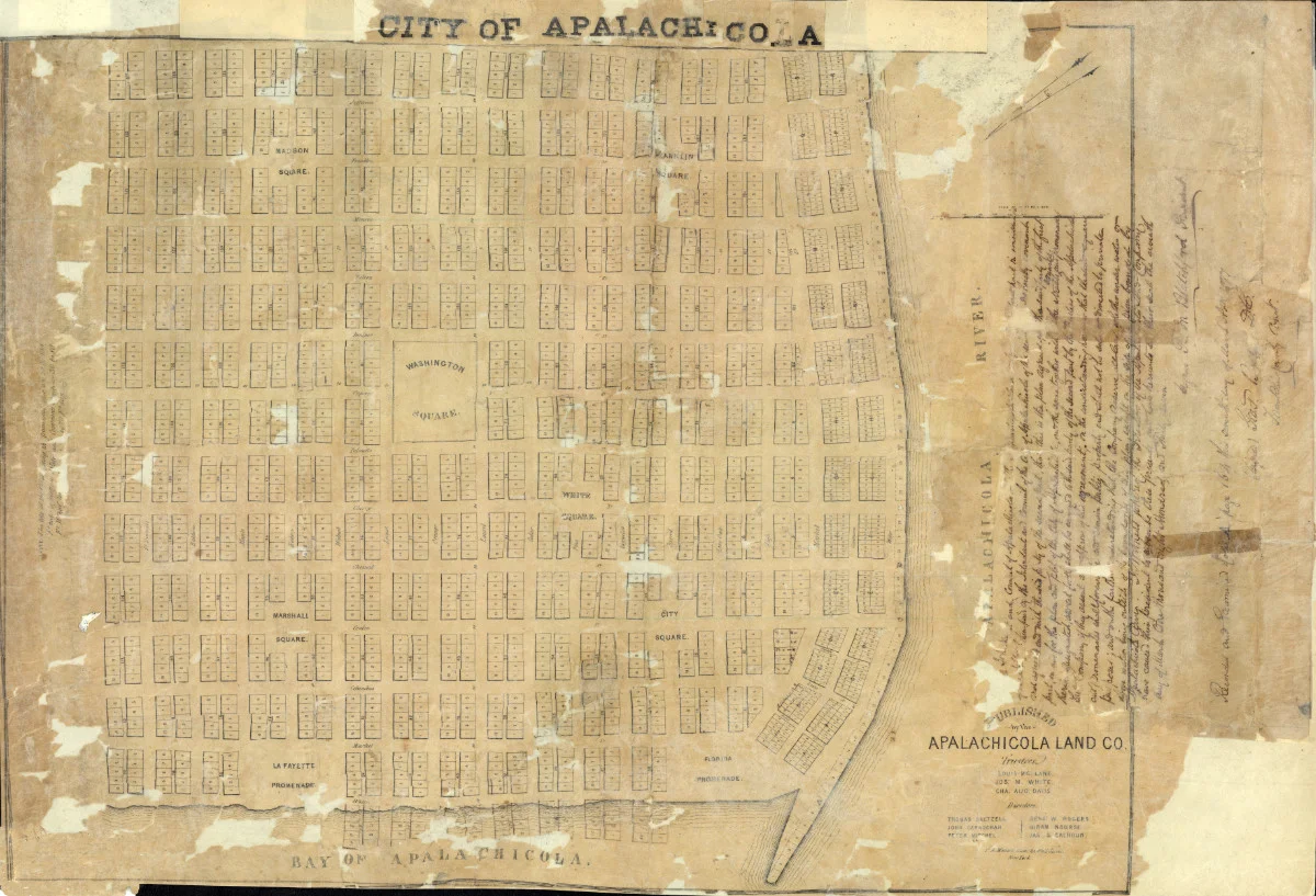 Apalachicola Land Co. Plan of Apalachicola, 1835. 1835. State Archives of Florida, Florida Memory.